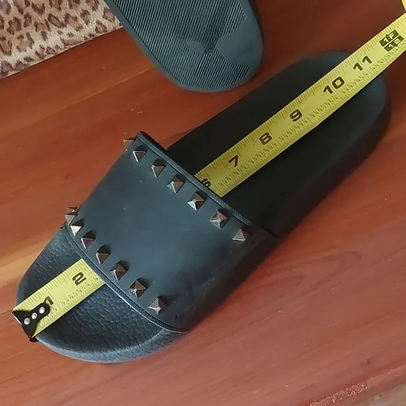 Valentino Garavani Black Rockstud Slides Sz 43 (Mens US10) USED - Picture 10 of 16